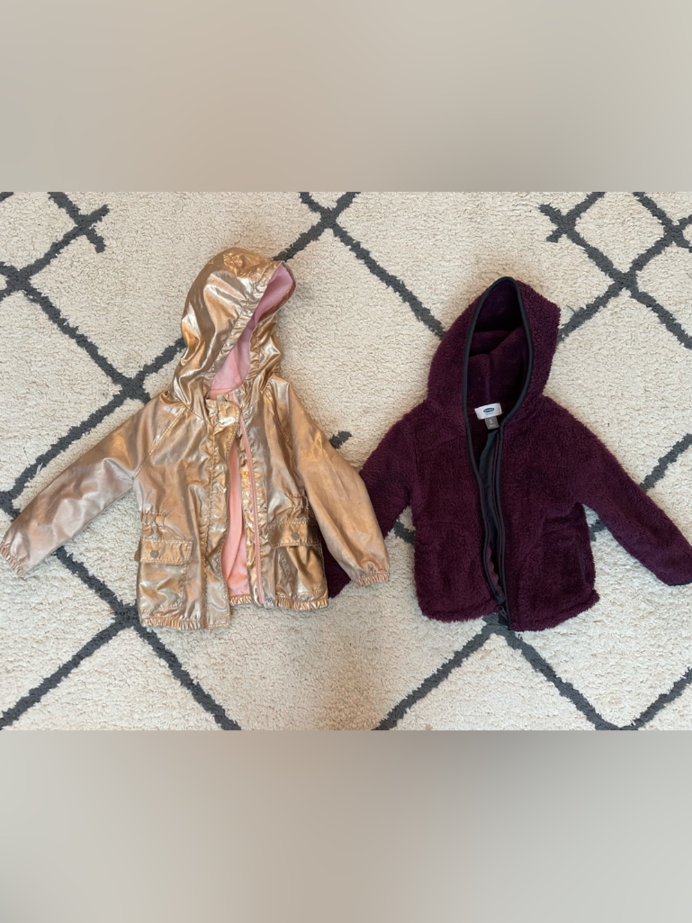 Toddler girl fleece and windbreaker jacket